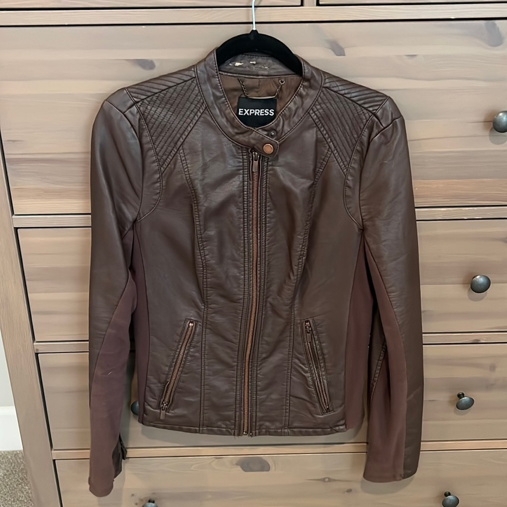 Express Brown leather jacket - size medium